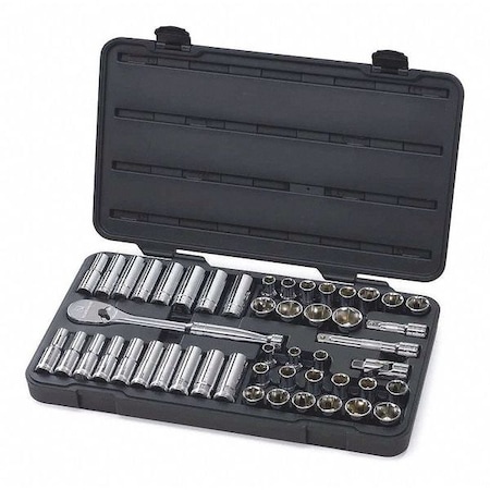 Gearwrench 49 Piece 1/2" Drive 6 Point Standard & Deep SAE/Metric Mechanics Tool Set 80700D