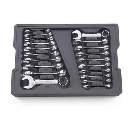 Gearwrench 20 Piece 12 Point Stubby Combination SAE/Metric Wrench Set 81903