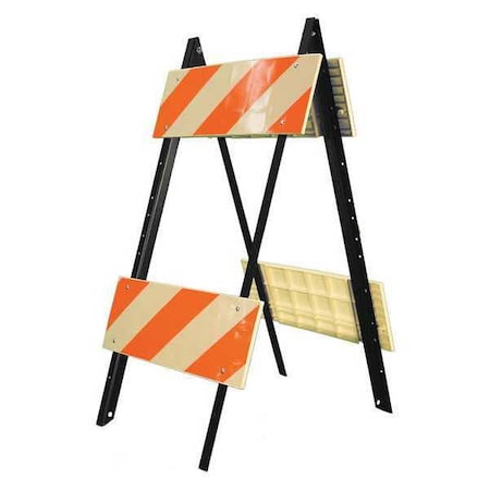 Zoro Select STEELCADE BARRICADE TYPE II 8/8 EGR, Engineer, 47 in Height, Orange/White 97-03-002