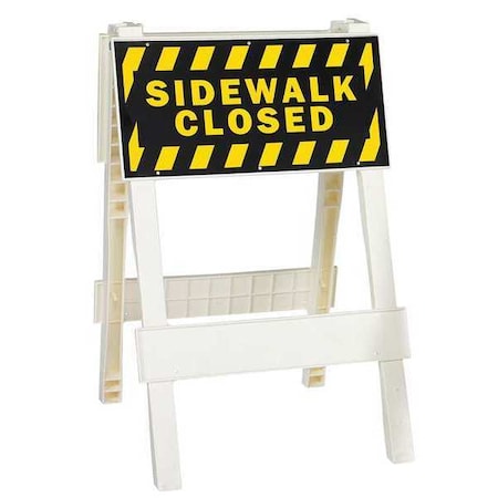 Zoro Select BARRICADE TYPE I SIDEWALK CLOSED, Non-Reflective, 53 in Height, Orange/White 13-01-010SC