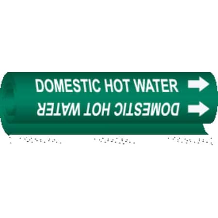 Brady Pipe Marker, Domestic Hot Water, 5815-I 5815-I