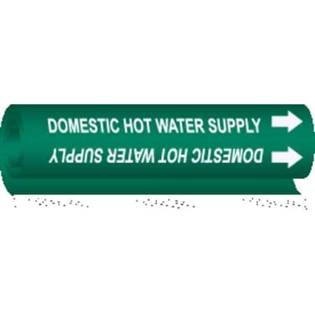 Brady Pipe Marker, Domestic Hot Water Supply, 5817-I 5817-I