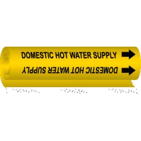Brady Pipe Marker, Domestic Hot Water Supply, 5677-II 5677-II