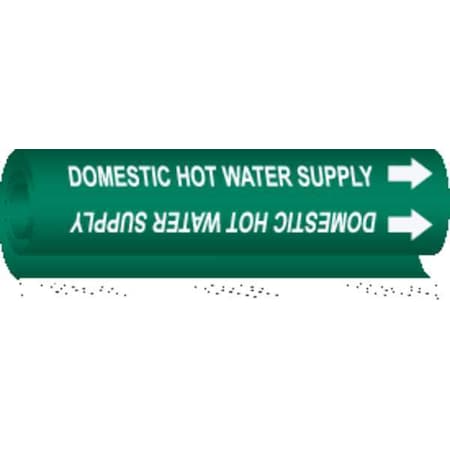 Brady Pipe Marker, Domestic Hot Water Supply, 5817-II 5817-II