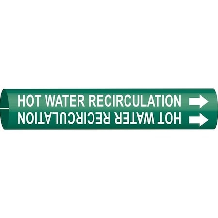 Brady Pipe Marker, Hot Water Recirculation, 4336-A 4336-A