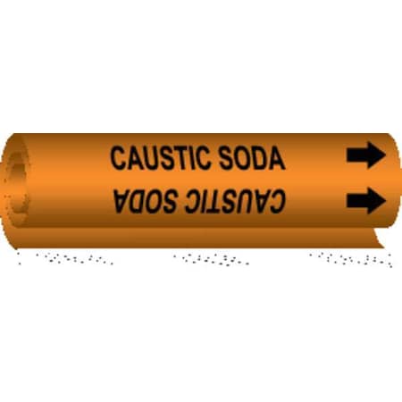 Brady Pipe Marker, Caustic Soda, 5807-O 5807-O