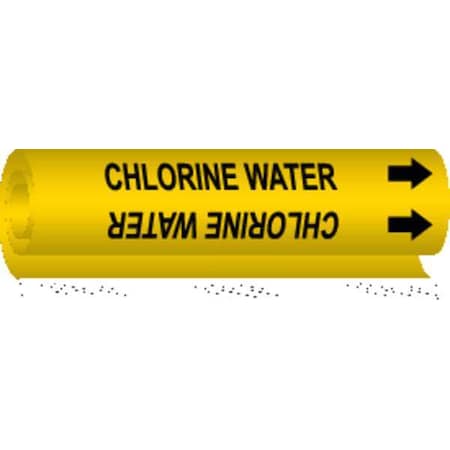 Brady Pipe Marker, Chlorine Water, 5653-O 5653-O