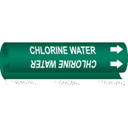 Brady Pipe Marker, Chlorine Water, 5813-O 5813-O