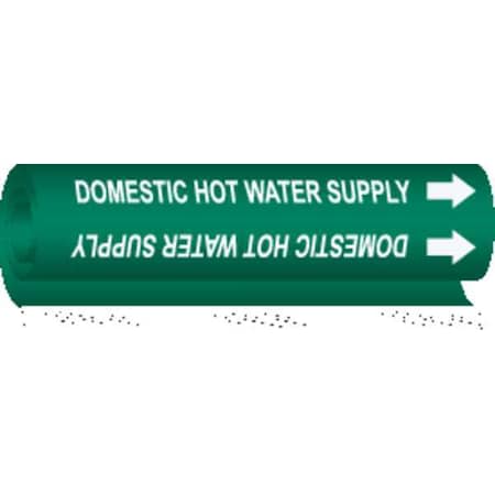 Brady Pipe Marker, Domestic Hot Water Supply, 5817-O 5817-O