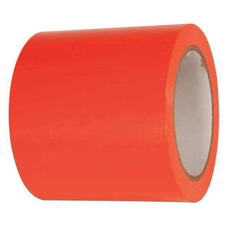 Zoro Select Floor Marking Tape, vinyl, Solid, Orange, 4 in W., 2.5 mil Thickness, 2 PK 24WH19