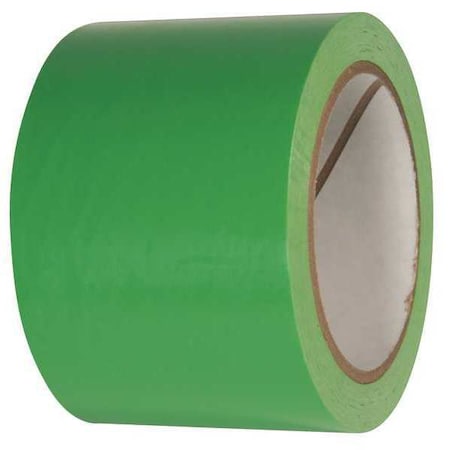 Zoro Select Floor Marking Tape, vinyl, No Legend, Green, 3 in W., 2.4 mil Thickness, 2 PK 24WH20