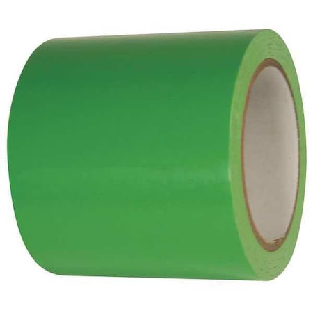 Zoro Select Floor Marking Tape, vinyl, Solid, Green, 4 in W., 2.4 mil Thickness, 2 PK 24WH21