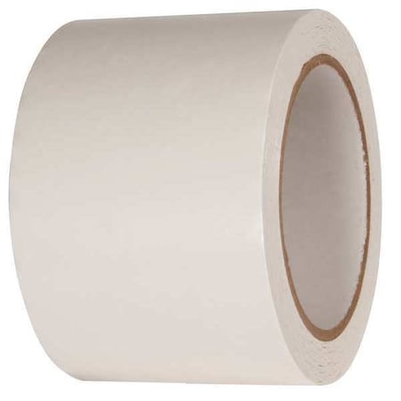 Zoro Select Floor Marking Tape, vinyl, Solid, White, 3 in W., 2.2 mil Thickness, 2 PK 24WH28