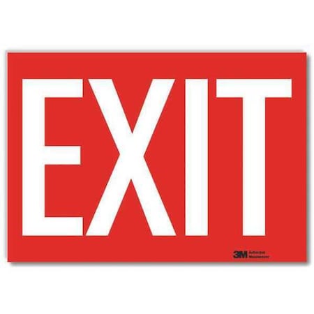 LYLE Exit Sign, 10inx14in, Reflective Sheeting U1-1016-RD_14X10