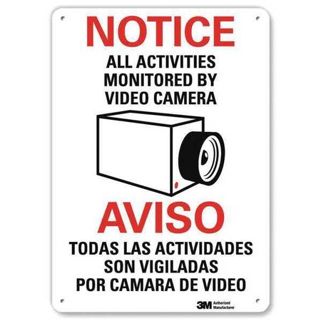 Lyle Notice Sign, 14 in H, 10 in W, Aluminum, Vertical Rectangle, English, Spanish, U1-1003-RA_10X14 U1-1003-RA_10X14