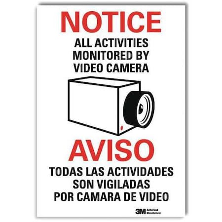 Lyle Notice Sign, 10 in H, 7 in W, Reflective Sheeting, Horizontal , English, Spanish, U1-1003-RD_7X10 U1-1003-RD_7X10