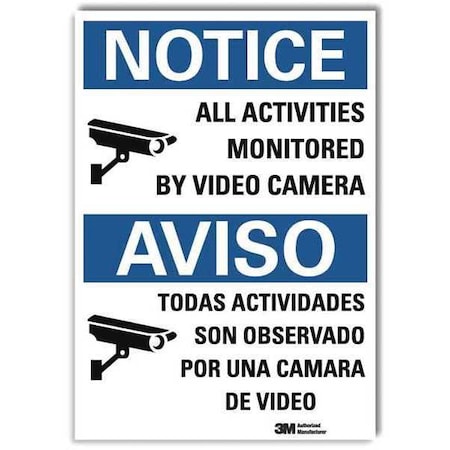 Lyle Notice Sign, 10 in H, 7 in W, Reflective Sheeting, Horizontal , English, Spanish, U1-1006-RD_7X10 U1-1006-RD_7X10