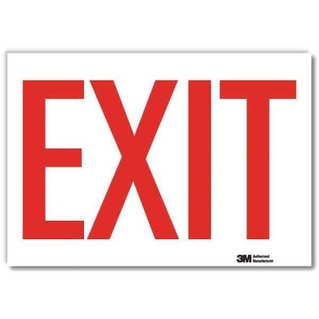 LYLE Exit Sign, English, 10" W, 7" H, Vinyl, White U1-1008-RD_10X7