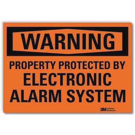 Lyle Warning, Property Protected By Electronic Alarm System, 7 in W x 5 in H, Horizontal Rectangle U1-1011-RD_7X5