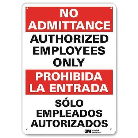 Lyle Notice Sign, 14 in Height, 10 in Width, Plastic, Vertical Rectangle, English, Spanish U1-1041-NP_10X14