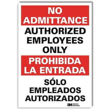 Lyle No Admittance/Prohibida La Entrada, 7 in W x 10 in H, Horizontal Rectangle, Reflective Sheeting U1-1041-RD_7X10