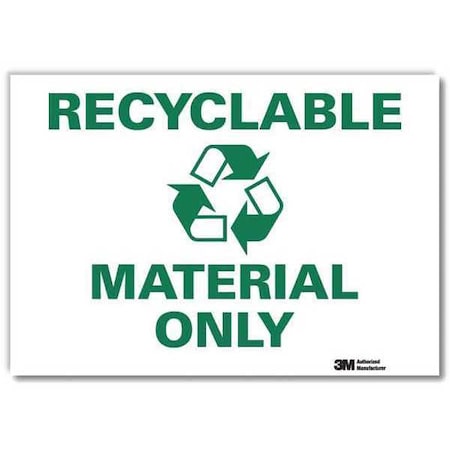 Lyle Recyclable Material Only, 7 in x 10 in, Vertical Rectangle, Reflective Sheeting, U1-1062-RD_10X7 U1-1062-RD_10X7