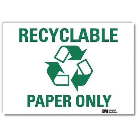 Lyle Recyclable Paper Only, 10 in x 14 in, Horizontal Rectangle, Reflective Sheeting, U1-1070-RD_14X10 U1-1070-RD_14X10