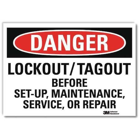 Lyle Danger Sign, 7 in Height, 10 in Width, Reflective Sheeting, Vertical Rectangle, English U1-1071-RD_10X7