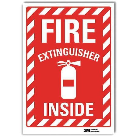Lyle No Header, Fire Extinguisher Inside, 7 in W x 10 in H, Horizontal Rectangle, Reflective Sheeting U1-1060-RD_7X10