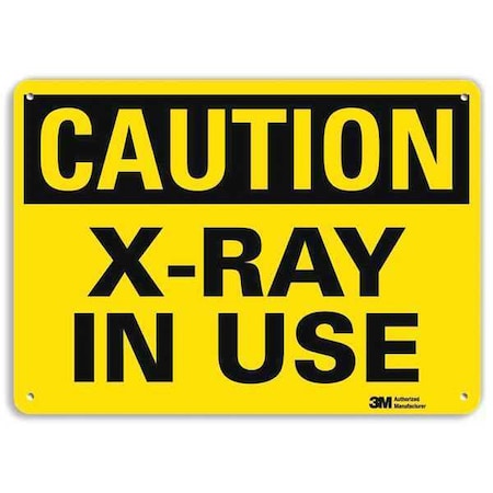 Lyle Caution Sign, 10 in H, 14 in W, Aluminum, Horizontal Rectangle, U1-1047-RA_14X10 U1-1047-RA_14X10