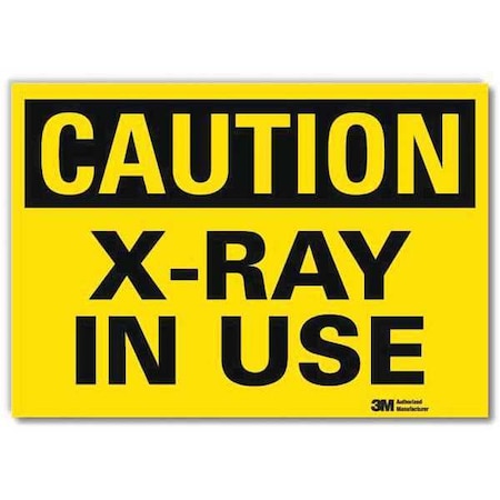 Lyle Caution Sign, 5 in H, 7 in W, Reflective Sheeting, Horizontal Rectangle, U1-1047-RD_7X5 U1-1047-RD_7X5