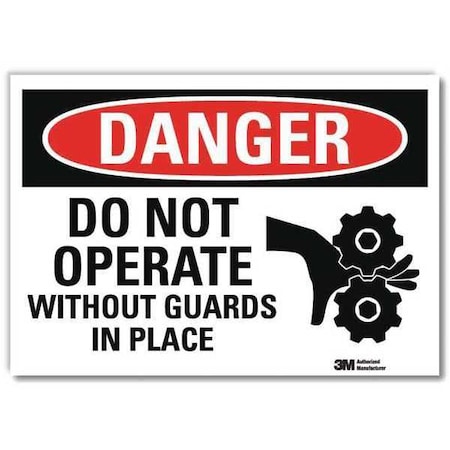 Lyle Danger Sign, 7 in Height, 10 in Width, Reflective Sheeting, Vertical Rectangle, English U1-1085-RD_10X7