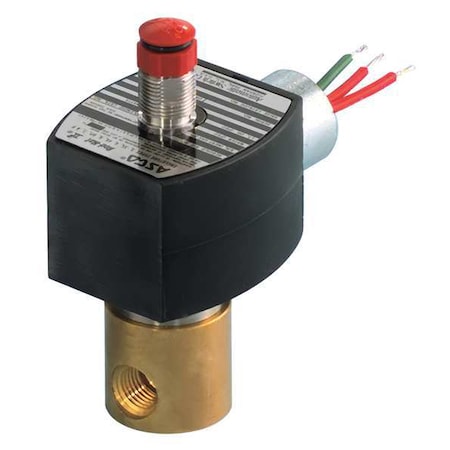 Asco Solenoid Valve, 3-Way, 2-Position, Configurable, 1/4 in Pipe Size, 24V DC, Moderate Flow, NBR EV8314G30124/DCDD