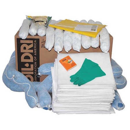 Oil-Dri Spill Kit Refill, 50 gal Volume Absorbed per Kit, Box, White L90865R