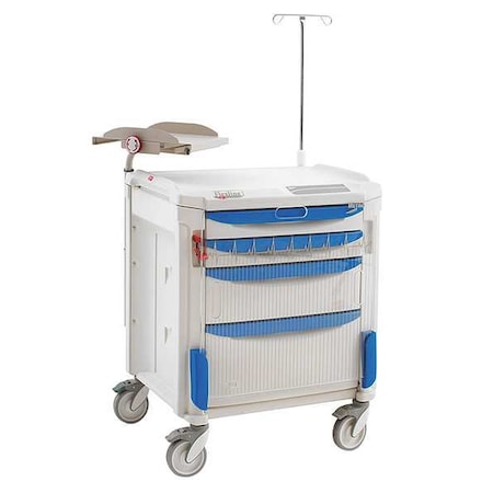 Metro Medical Procedure Cart, Polyethylene, 1 Shelves, 22 1/2 in L, 32 1/2 in W, 35 1/2 in H FLCRP1