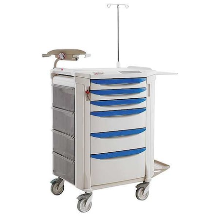 Metro Medical Procedure Cart, Polyethylene, 1 Shelves, 22 1/2 in L, 32 1/2 in W, 45 1/2 in H FLCRP4
