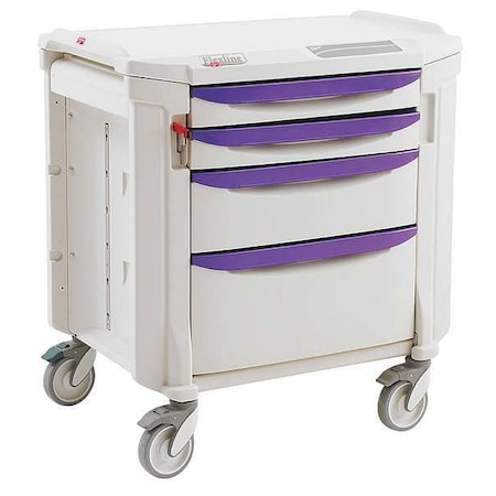 Metro Bedside & Nurse Server Cart, Polyethylene, 1 Shelves, 22 1/2 in L, 29 in W, 35 1/2 in H FLBED