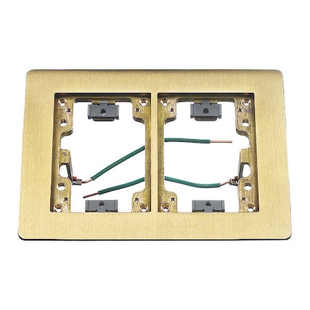 Hubbell Wiring Device-Kellems Rectangular Floor Flange, 2 Gangs, Rectangular, Metallic SB3084W
