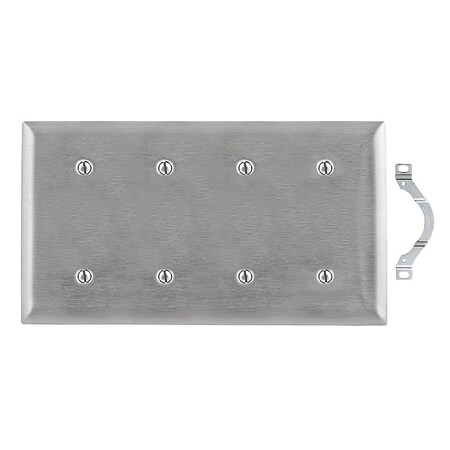 Hubbell Wiring Device-Kellems Ss44 Stainless 4 Gang Blank SS44