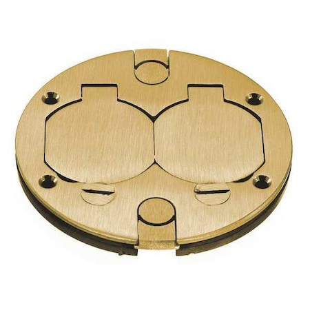 Hubbell Wiring Device-Kellems Electrical Box Cover, Brass, Furniture Feed Cover BRS2RCA