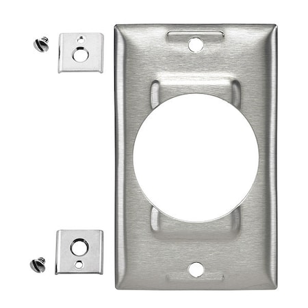 Hubbell Wiring Device-Kellems Box Cover, Mounting Box Type, 1 Gang, Stainless Steel, Screw Mount Cover Type SS750