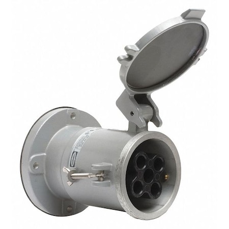 Hubbell Wiring Device-Kellems Watertight Pin & Sleeve Plug, 200 A, 250/600V AC, Three Phase, 3 Pole, Style 2 Grounding, Gray HBL4200RS2W
