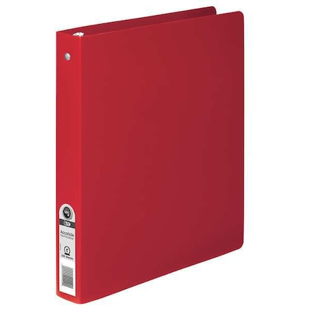 Zoro Select 1" Round Flex Poly Binder, Red A7039719A