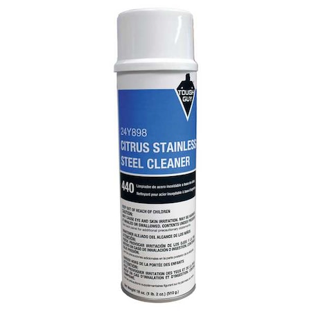 Tough Guy Stainless Steel Cleaner, Citrus, 20 oz. 24Y898