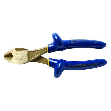 Ampco Safety Tools 7 1/4 in Diagonal Cutting Plier Flush Cut Oval Nose Insulated IP-36