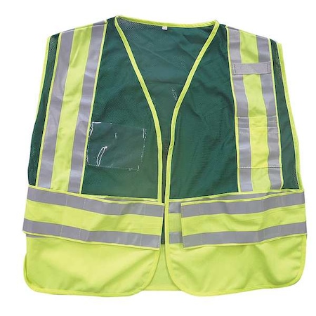 Zoro Select 2XL/4XL Public Safety Reflective Vest, Lime 24Y975