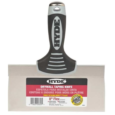 HYDE Taping Knife, Flexible, 8", SS 09353