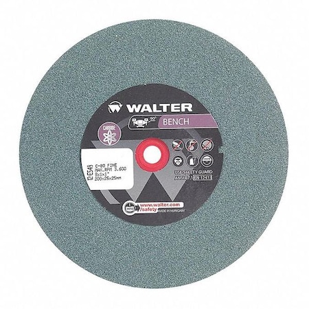 Walter Grinding Wheel, T1 8"x1"x1" 80g Fine 12E549