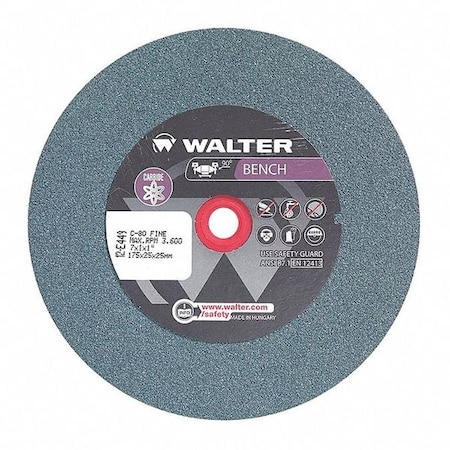 Walter Grinding Wheel, T1 7"x1"x1" 80g Fine 12E449