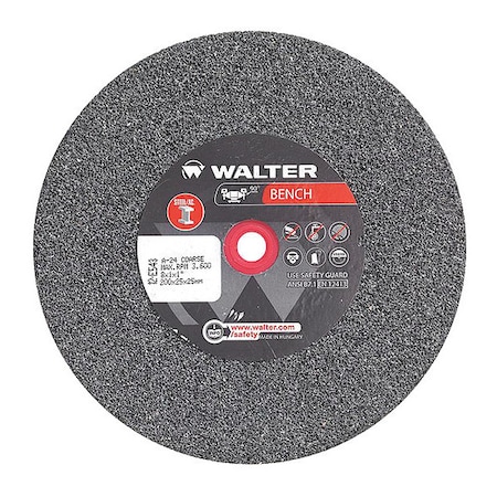 Walter Grinding Wheel, T1 8"x1"x1" 24g Coarse 12E543